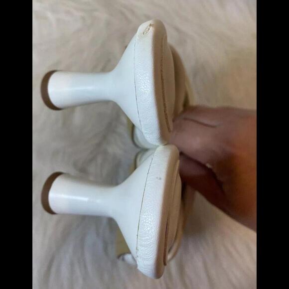 A New Day Target White Square Toe Sz 7 Women’s Pump Wrap Strap Beachy Summery - Picture 5 of 13